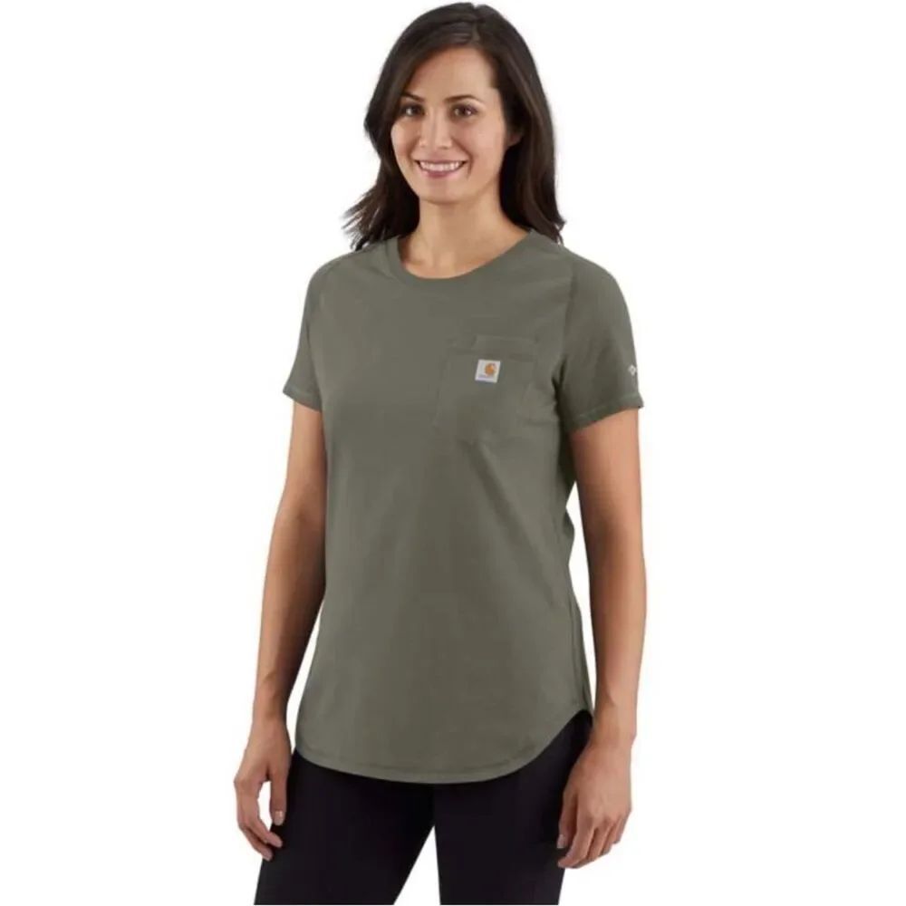Carhartt - Relaxed Fit Olive Green Pocket Tee - Women's sz XL (16-18)